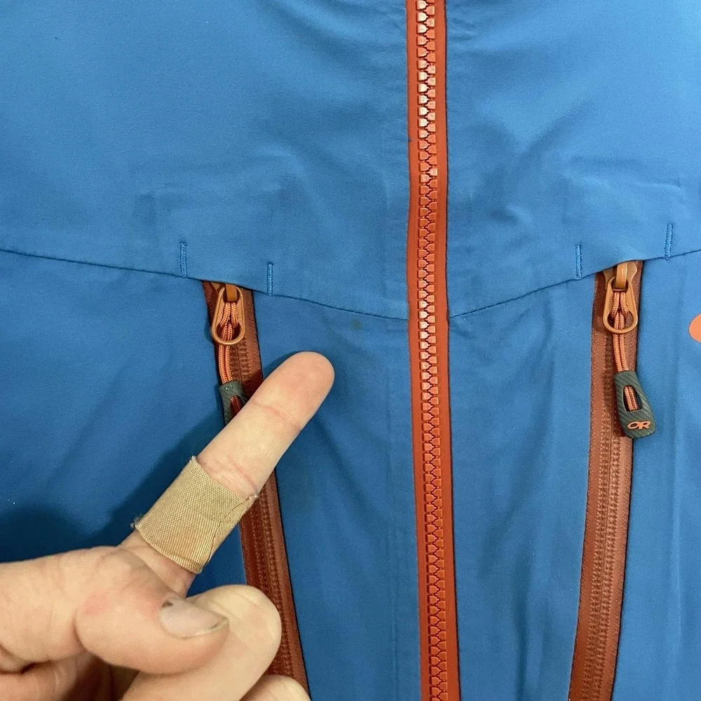 Outdoor Research Skyward II Jacket Mens Large Blue AscentShell Hooded Ski Shell